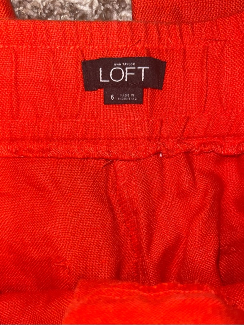 LOFT 100% Linen Wide-Leg Pants, Tassel Drawstring - Bright Coral Orange Size 6! - Picture 4 of 10